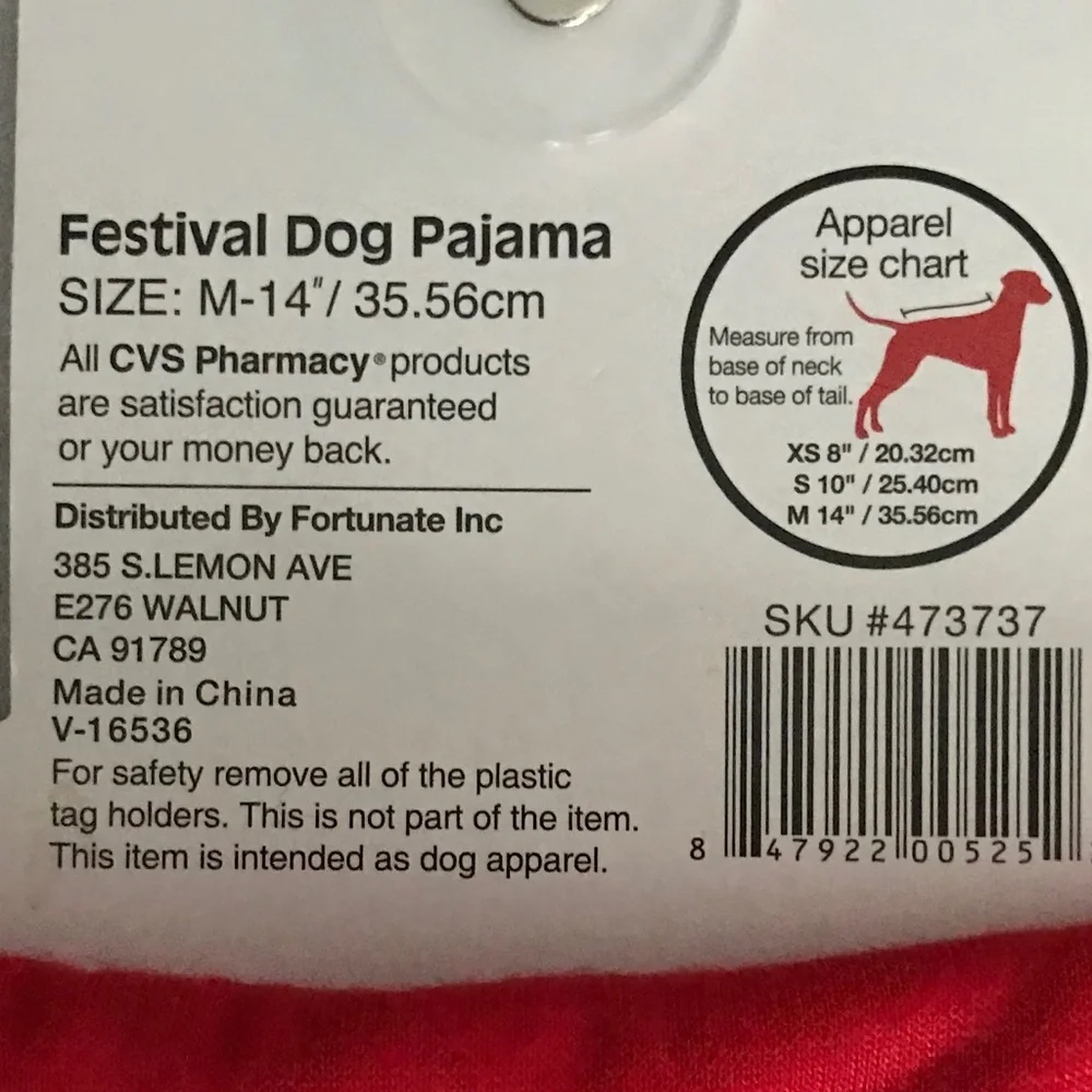 Pet Central Festival Dog Pajama Size M NEW